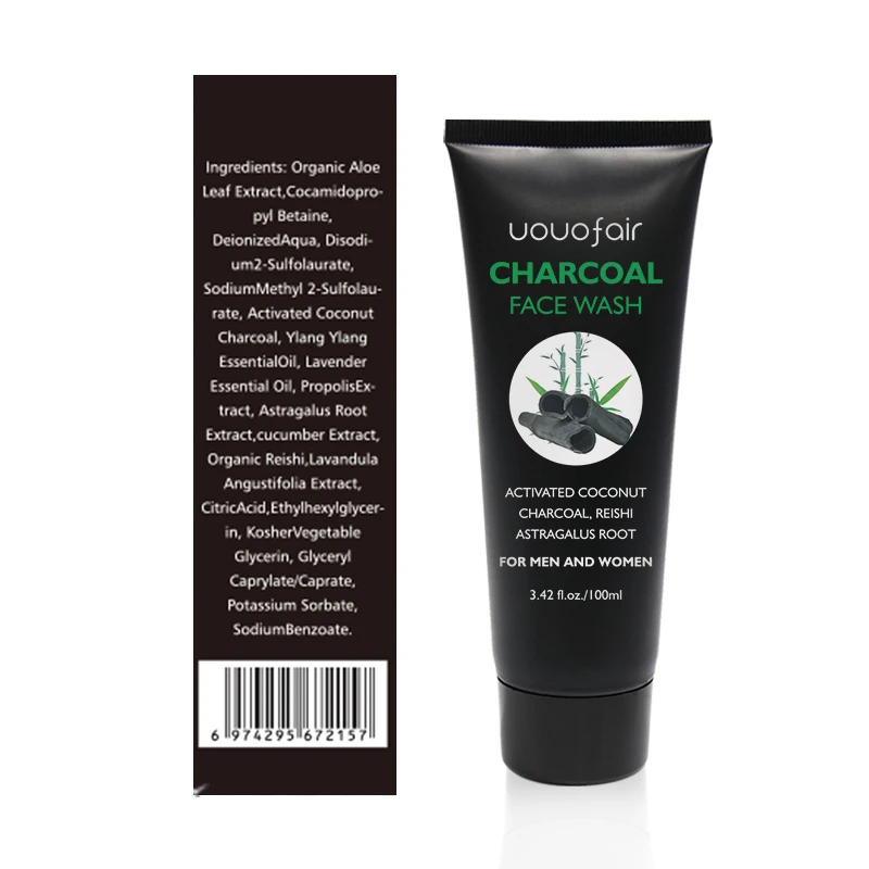 Foaming Vegan Charcoal (new) Facial Deep Cleanser Bamboo Charcoal Cleanser Pore Purifying Foam Cleanser For Face