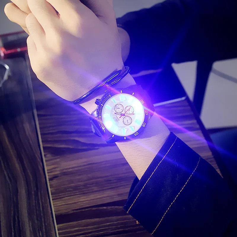 Korean personality luminous watch Korean fashion trend led watch couple jelly watch