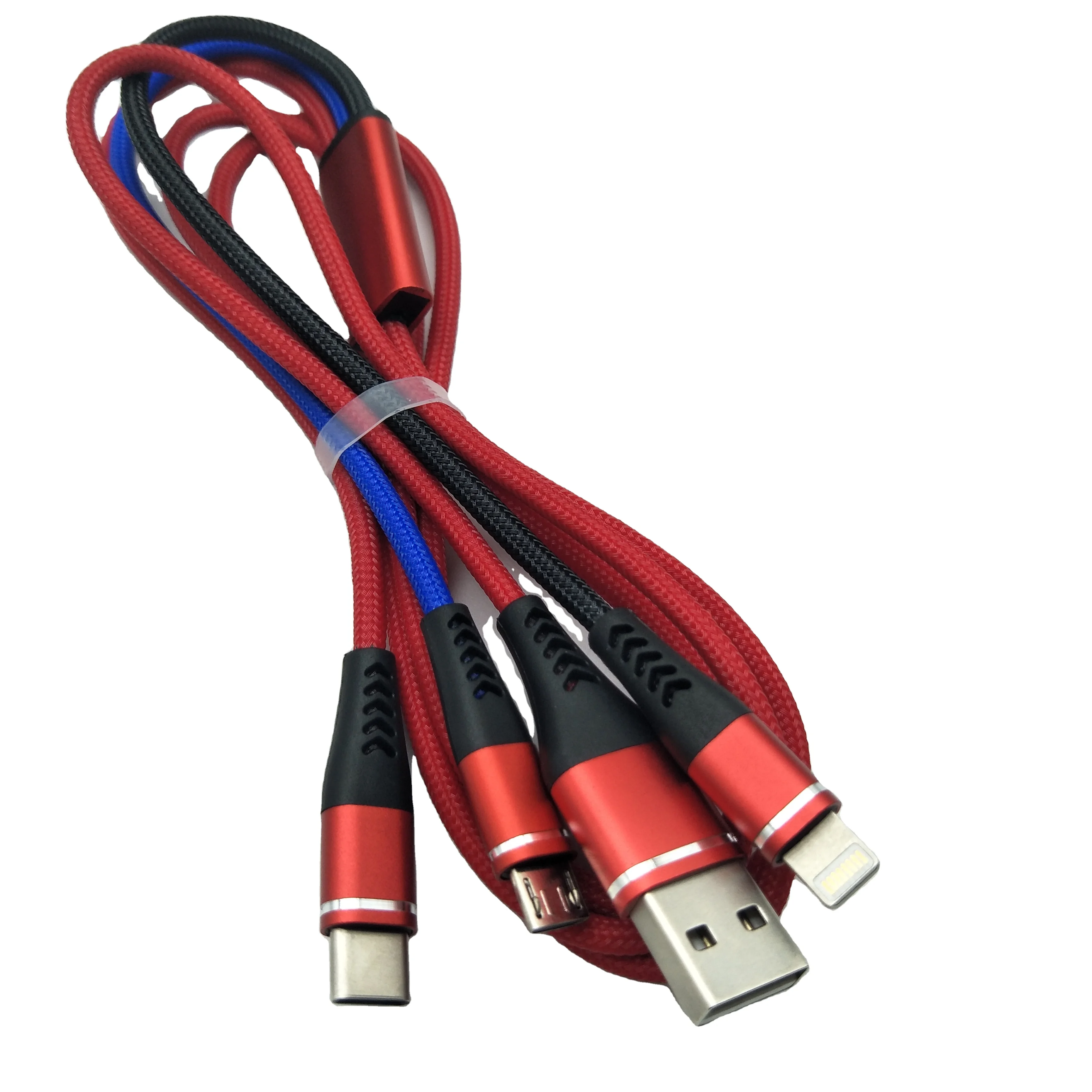  Оптовая продажа с фабрики для трех прочный быстрой зарядки TPYE-C micro usb cbale мобильного телефона