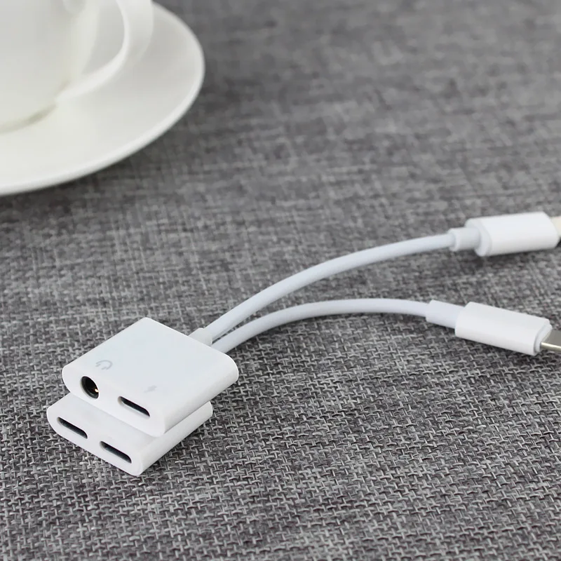 2 в 1 адаптер для наушников Iphone Lighting to 3 5 мм Jack Usb Audio Adapter 12 зарядное устройство