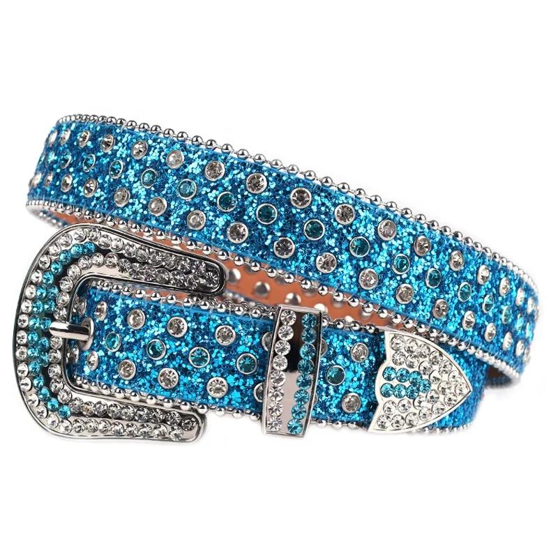 TENGMEI Fashion Bling Bling 26inch boys rhinestone belts for kid western designer toddler diamond studded crystal belts for girl