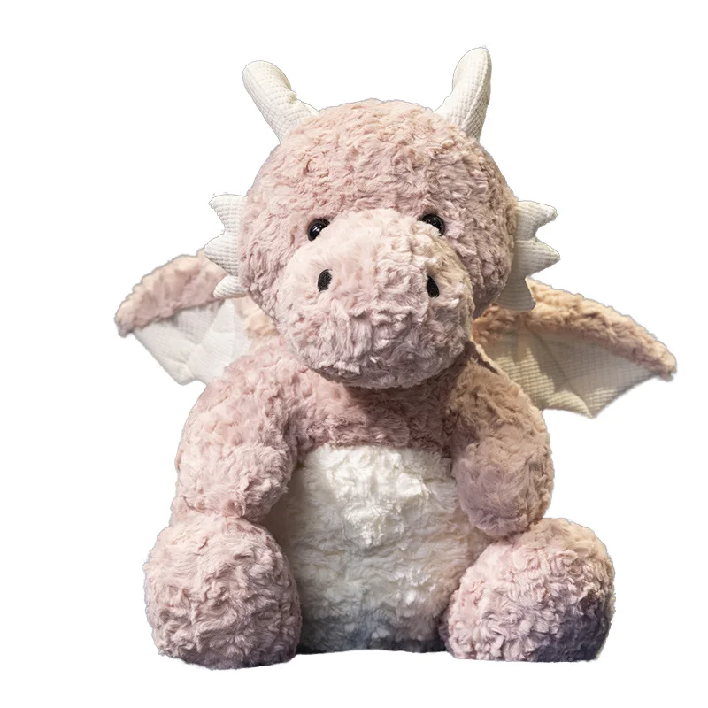 Cartoon Sitting Dragon Plush Doll Cute Pink Baby Flying Dragon Plush Dinosaur Toy