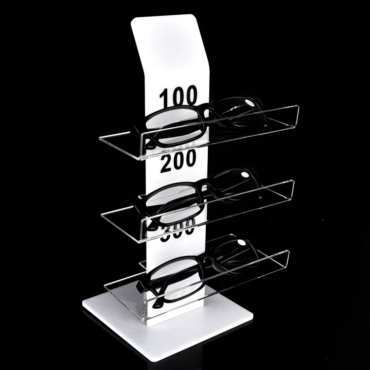 Bank Counter Display Clear Vertical Myopic Spectacle Frame Sunglasses Rack Acrylic Reading Nearsighted Glasses Display Stand