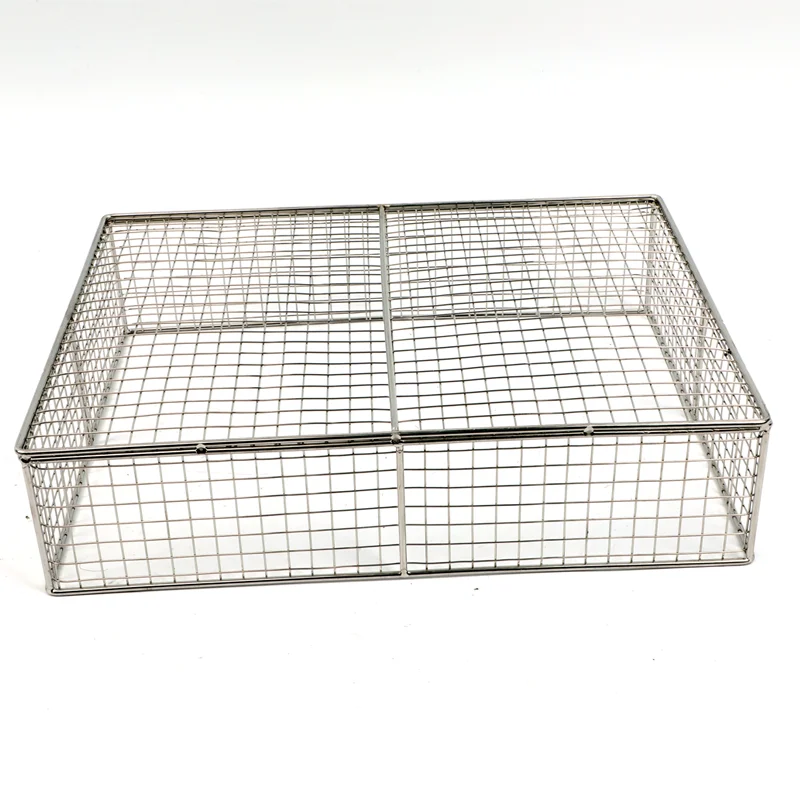 Высокая термостойкость 304 из нержавеющей стали проволочной сетки стерилизации корзины с ручкой пользовательский размер