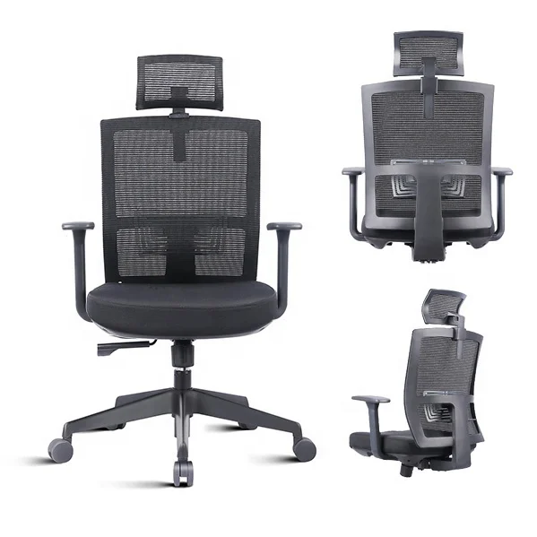 
2020 Height Adjustable Nylon swivel Base Mesh Back Ergonomic executive staff Office Chair 