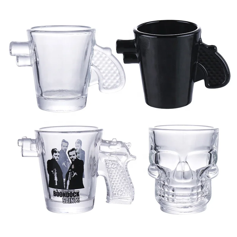 Creative wholesale shot glass Creative modelling gun cup can be customized logo