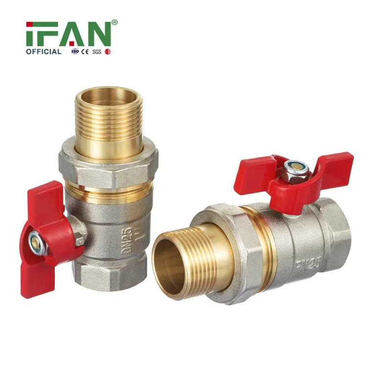 IFAN Control Water Gas Brass Body Ball Valve High Pressure Female Male Thread Ball Valve Brass