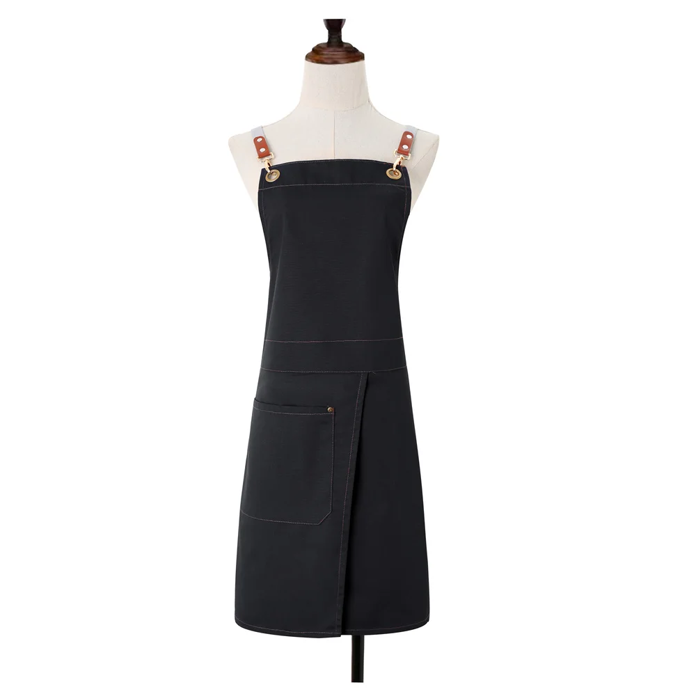 Fashion Design bbq apron Customized Logo Canvas Antifouling  Chef Apron with pockets kitchen uniform Cooking Chef clothes