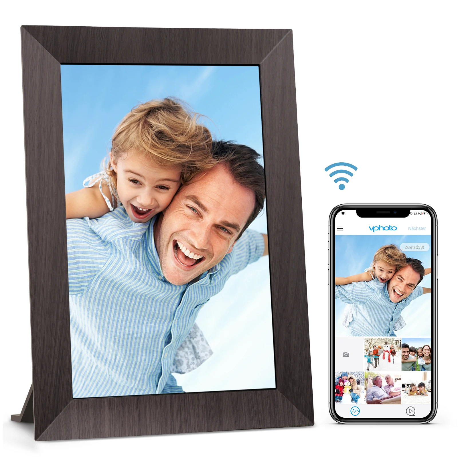 Цифровая фоторамка для фильмов, оптовая продажа, 10,1 дюйма, Бесплатная загрузка, полностью английский, синий, черный, акриловые часы, OEM аудио, AAC APE DAT Video