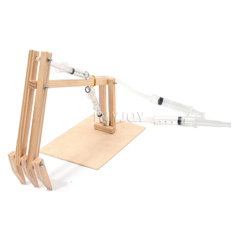 DIY Wooden Kids Hydraulic Excavator hand made diy toys education toys stem toys science kids