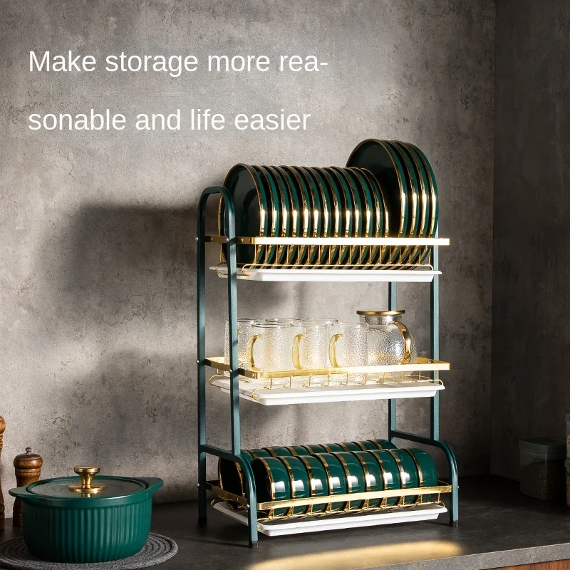 Kitchen Stainless Steel Drain Plate Rack 2 Tier Cutlery Rack Kitchen Drain Plate