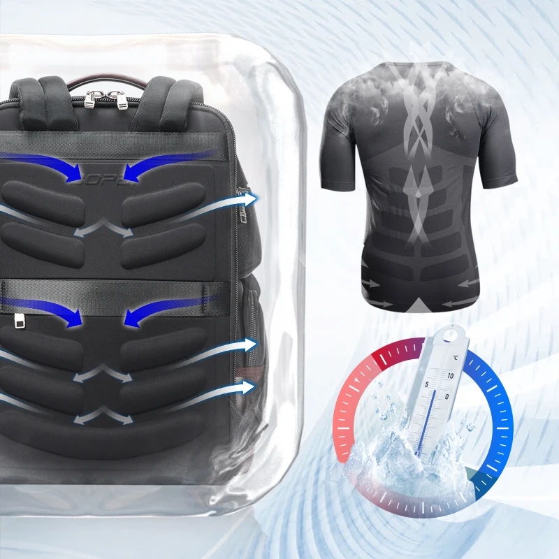 BOPAI Wholesale Men 15.6 Inch Laptop Waterproof Anti Theft Big Capacity Weekend Back Pack Business Nylon Travel Backpack