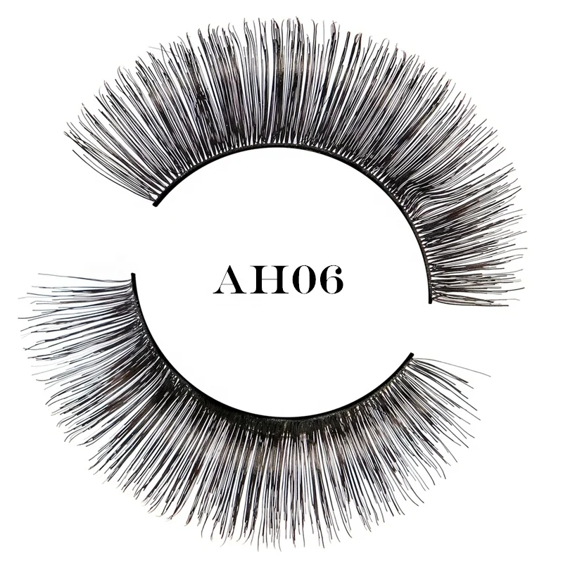 
aliexpress china on line buy website 100% human hair strip eyelashes remy hair false eyelashes 