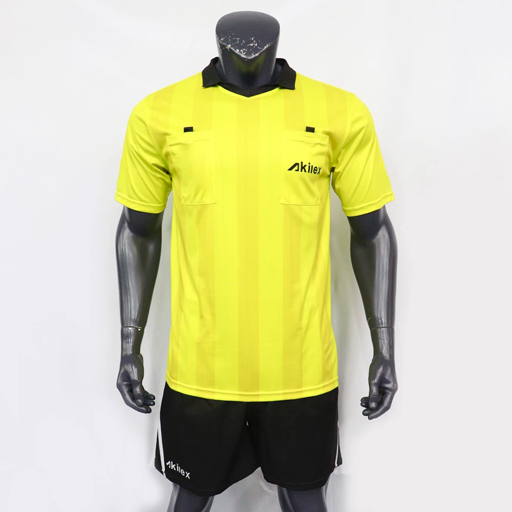 High quality custom cut and sewn soccer referee jersey