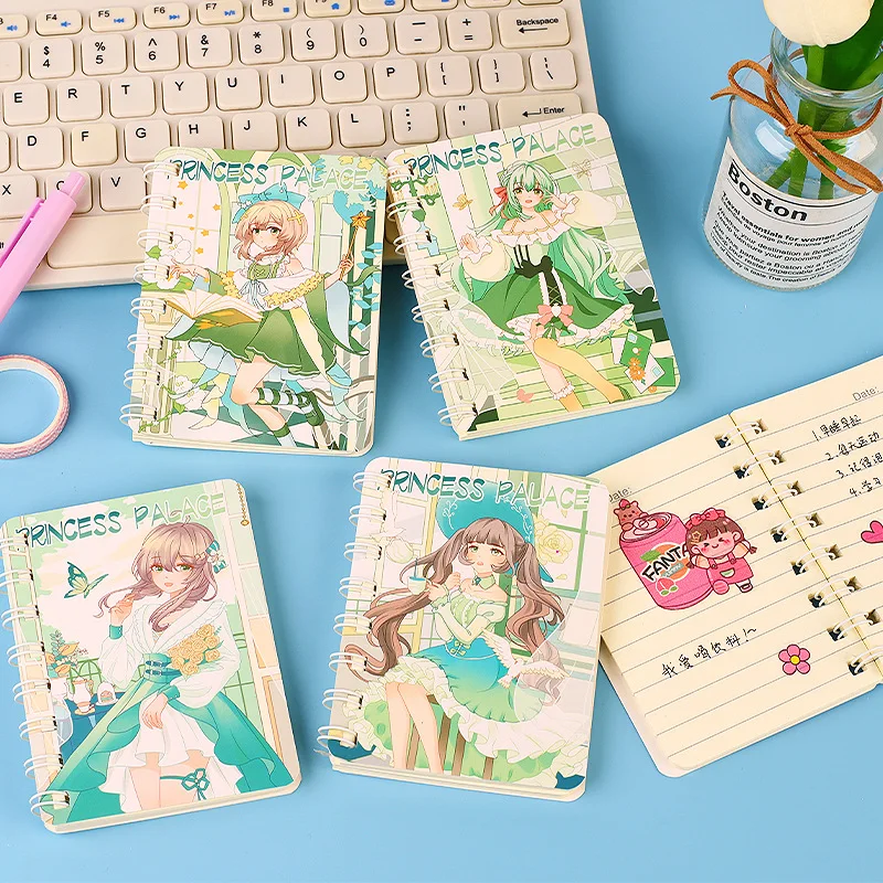 The A7 Cute Cartoon Coil Book contains 80 pages and is designed for student note taking