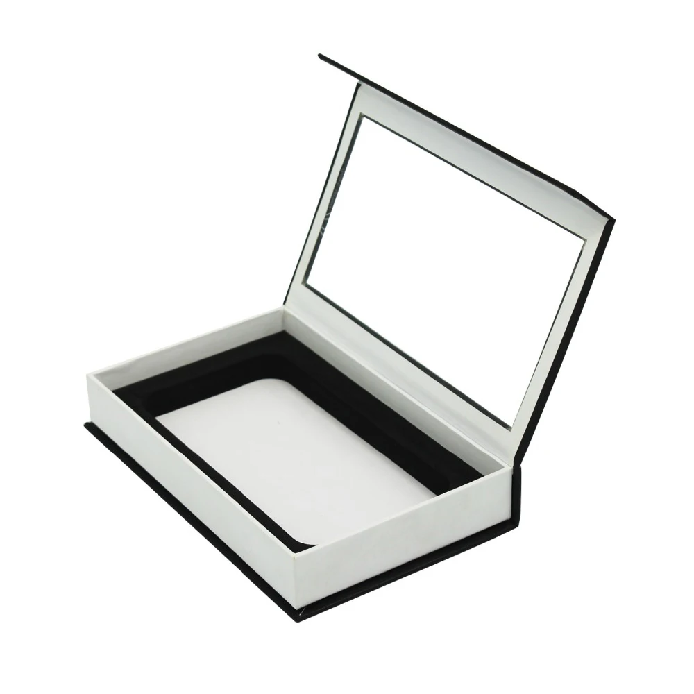 
Customized Closure Eyelash Paper Cardboard Gift Jewelry Packaging Magnetic Box With Clear PVC Window 