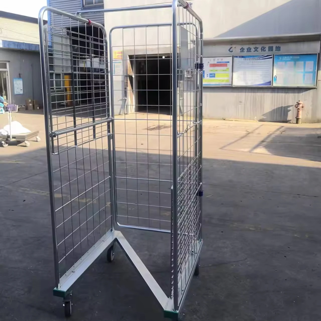 Foldable  zinc-plated  rolling containers with high quality