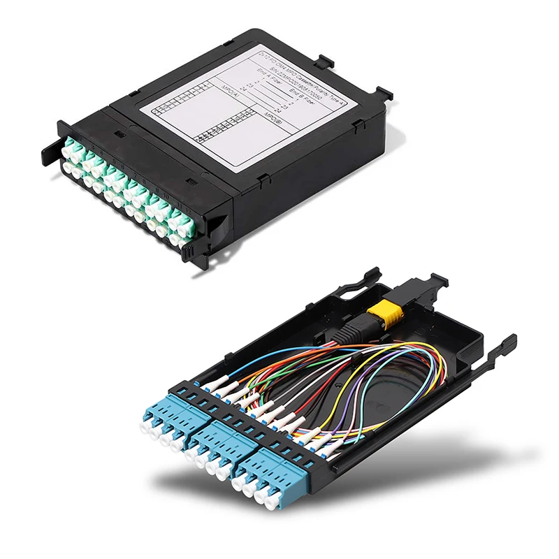  Кассета MPO FTTX solution 24 ядра высокой плотности волоконно-оптическая 24F SM/OM3 Box кассета MTP для установки на стойке 1U