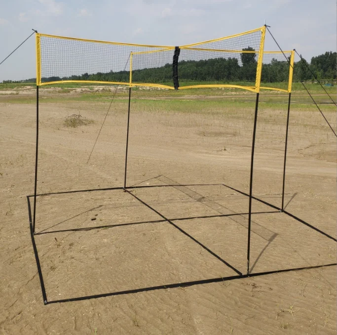 portable professional personalised 4 way beach volleyball training cross net