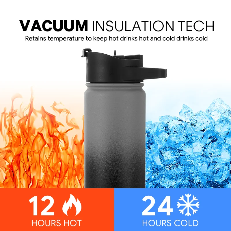 Best Selling 2024 Vacuum Thermal Insulation Water Bottle with Wide Mouth Bottles Lid