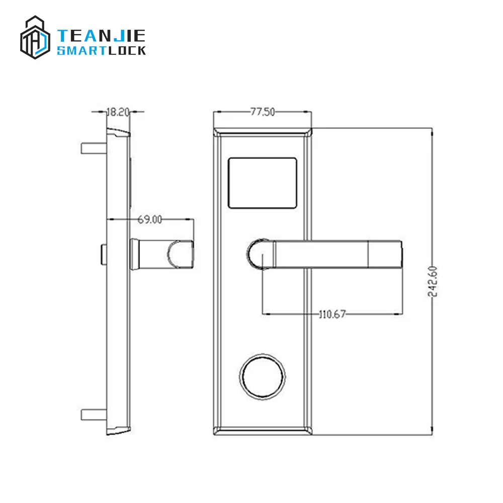 2021 New Keyless Electronic Door Lock Smart Rfid Hotel Lock System
