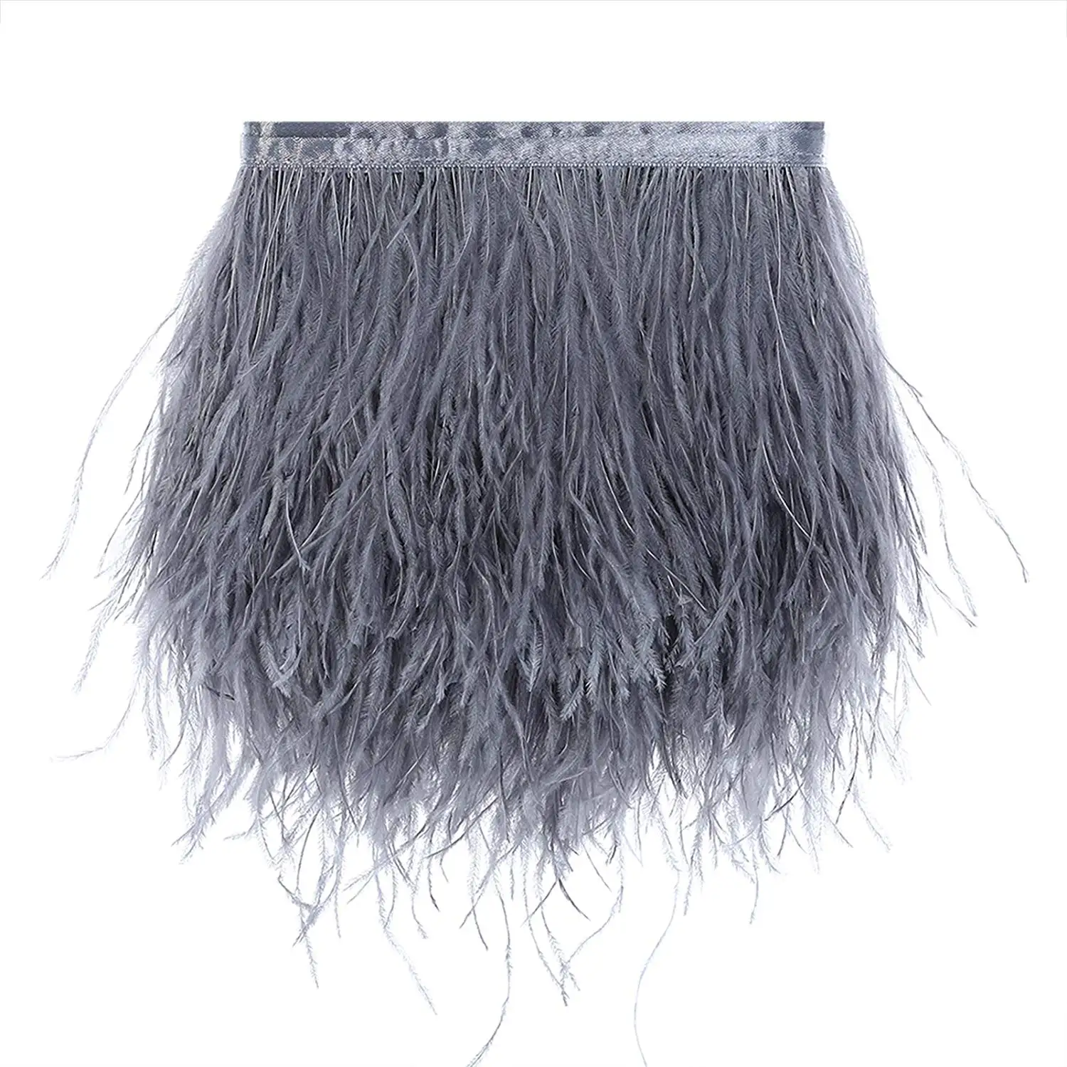 Sape Green Fabric Ribbon Fringe Ostrich Feathers Trim for DIY Craft Clothing Dress Costume Shoe Accessories Party Home Wedding