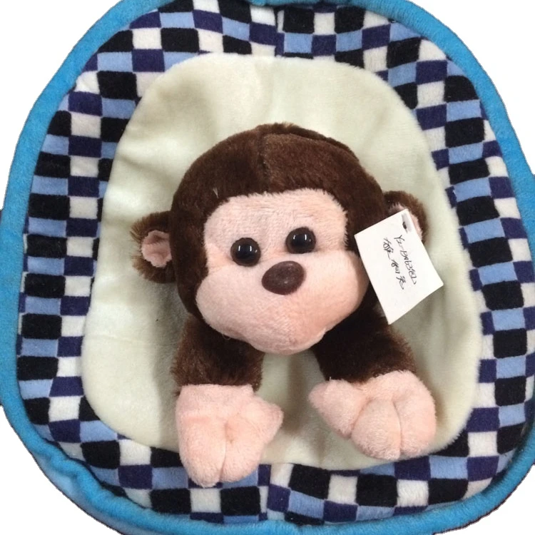 38*25cm Stuffed and promotional soft minnie mouse animal toy plush backpack with pompom for children