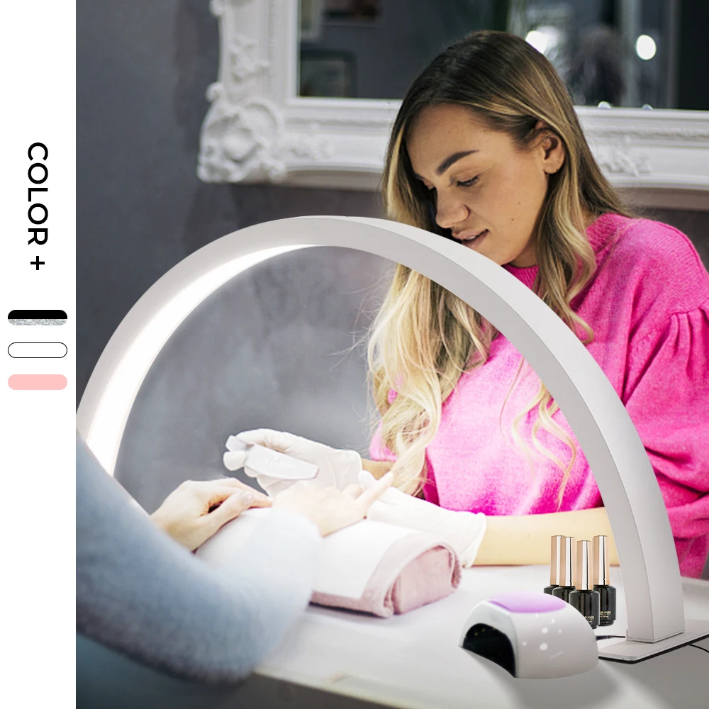 Фабрика OEM/ODM, высокое качество, полулунная Светодиодная лампа для ногтей, яркий светильник, тонкая Светодиодная настольная лампа для ногтей для маникюрных салонов, маникюрных салонов