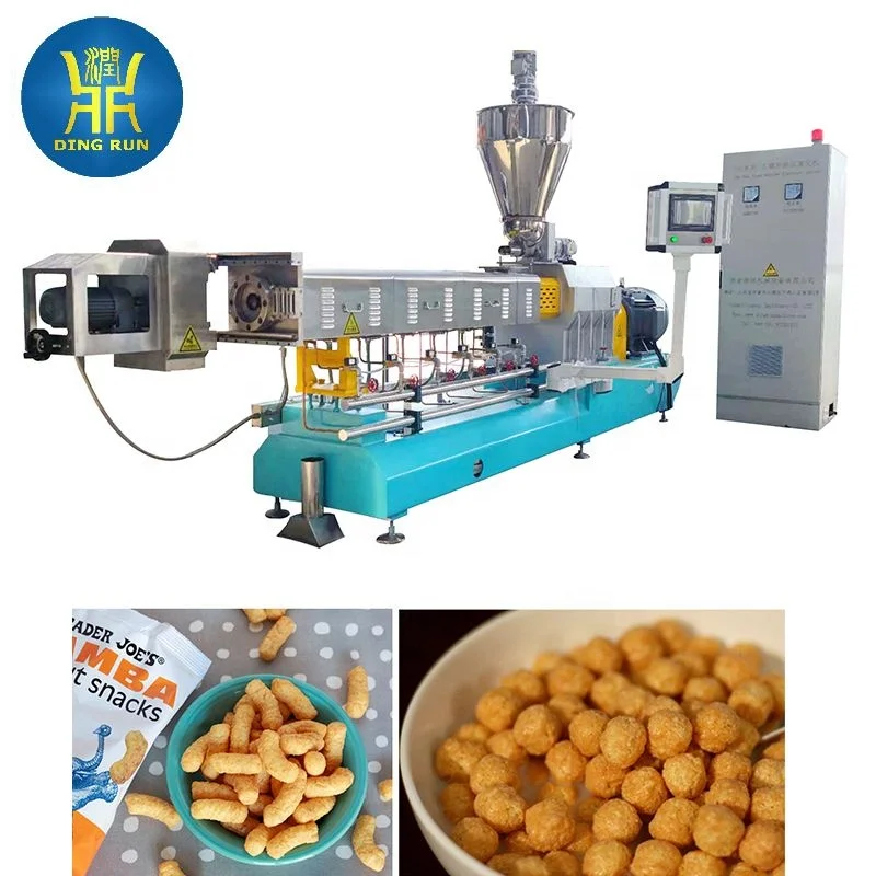 Automatic Corn Puff Snack Processing Line Puffing Food Production Extruder Equipment Machine Plant