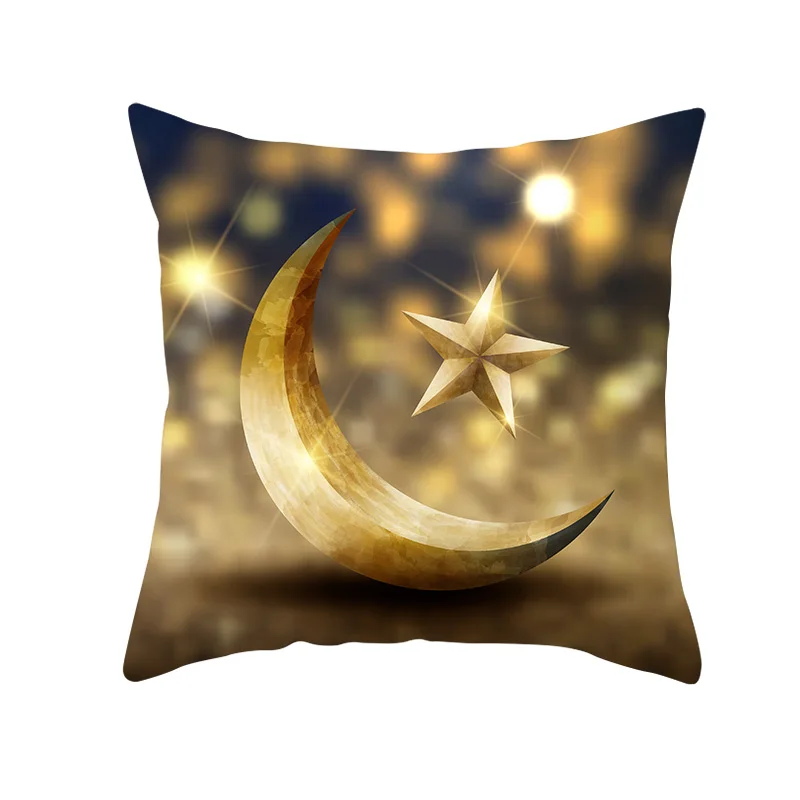 2022 Home Decorative Pillow case Eid Mubarak Moon Lantern Sofa Bed Throw Pillow Cushion Covers Islam Ramadan Kareem Pillowcase