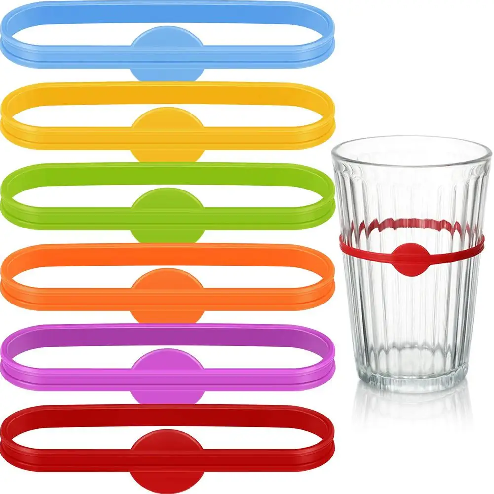 For Bar Party Wine Labels Glasses Drinking Tag Set Food Grade Silicone Mark Long Strips Goblet Tag Glass Markers