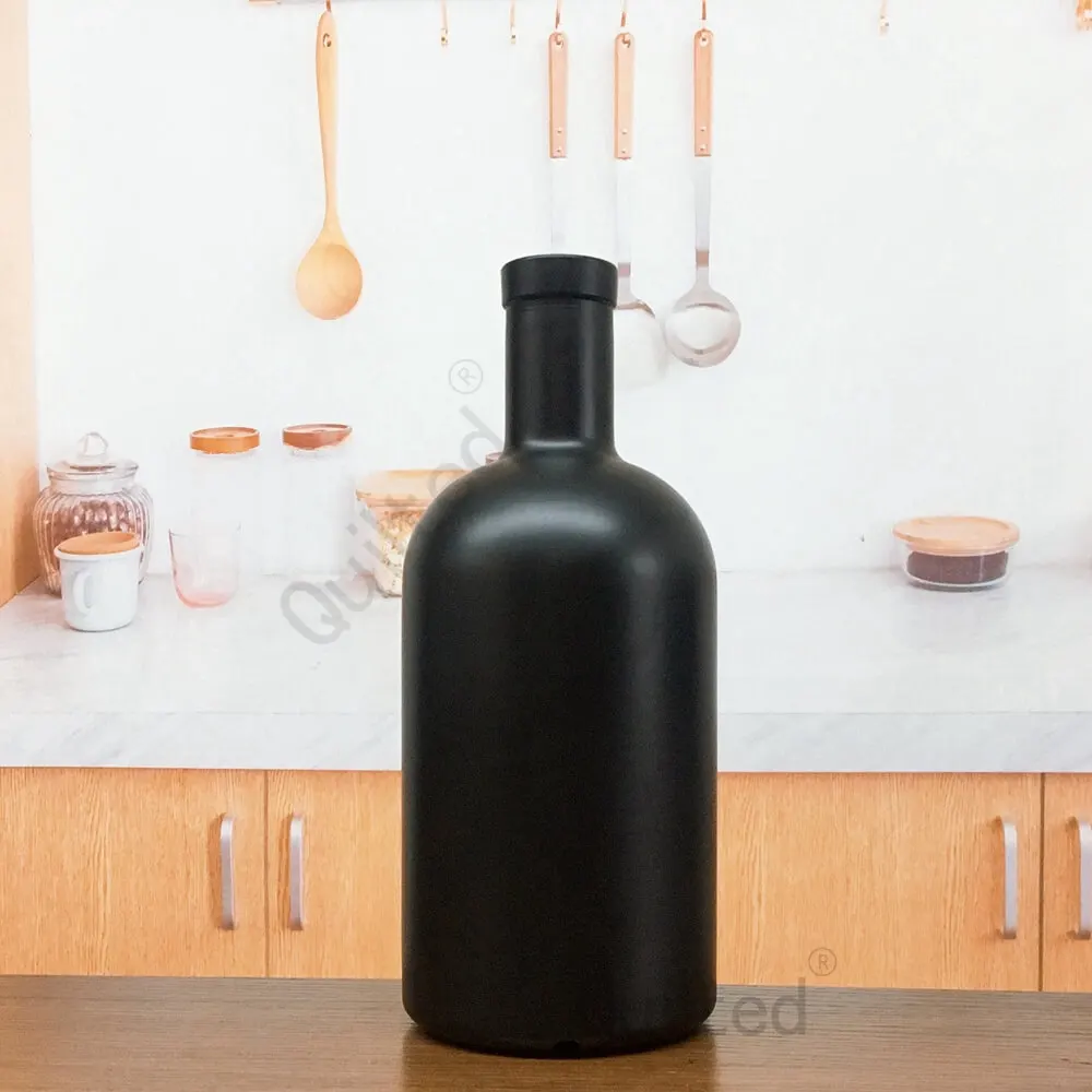 Bulk 100ml 200ml 500ml 750ml Empty Round Matt Black Cooking Olive Oil Glass Bottle