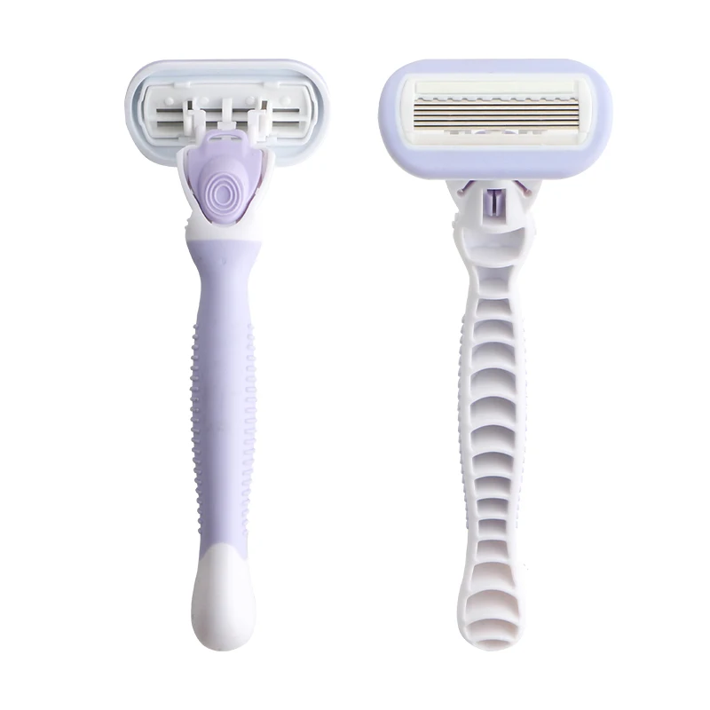 Six Blade Shaving Razor Women Razor With Aloe And Vitamin E Lub Strip Hair Disposable Razor