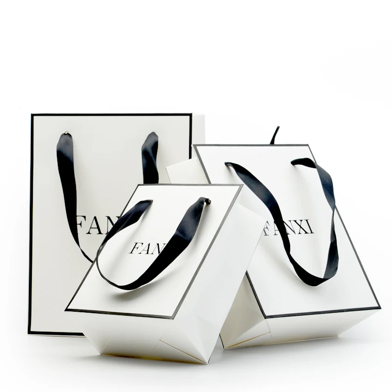 New brand thick  Coated big White Jewelry Packaging Paper Bags Wholesale Manufacturer Packaging & Storage Hot Sale