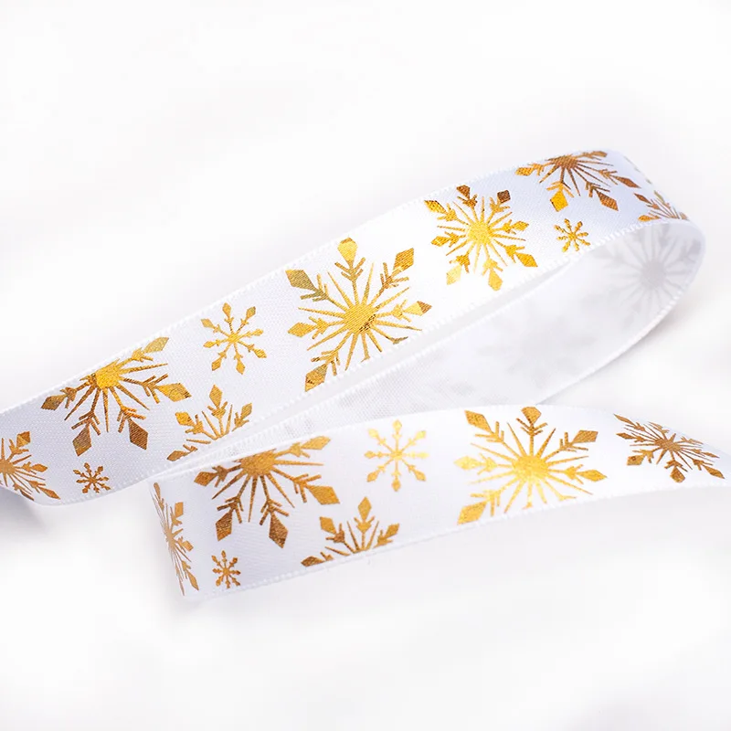 custom stock christmas grosgrain ribbons gold silver embossed logo colorful printing tree holiday ribbons for decorating