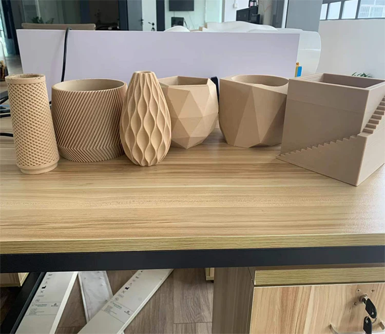 Industrial customized high performance 3d printing material 3d wood print for clay flower pot