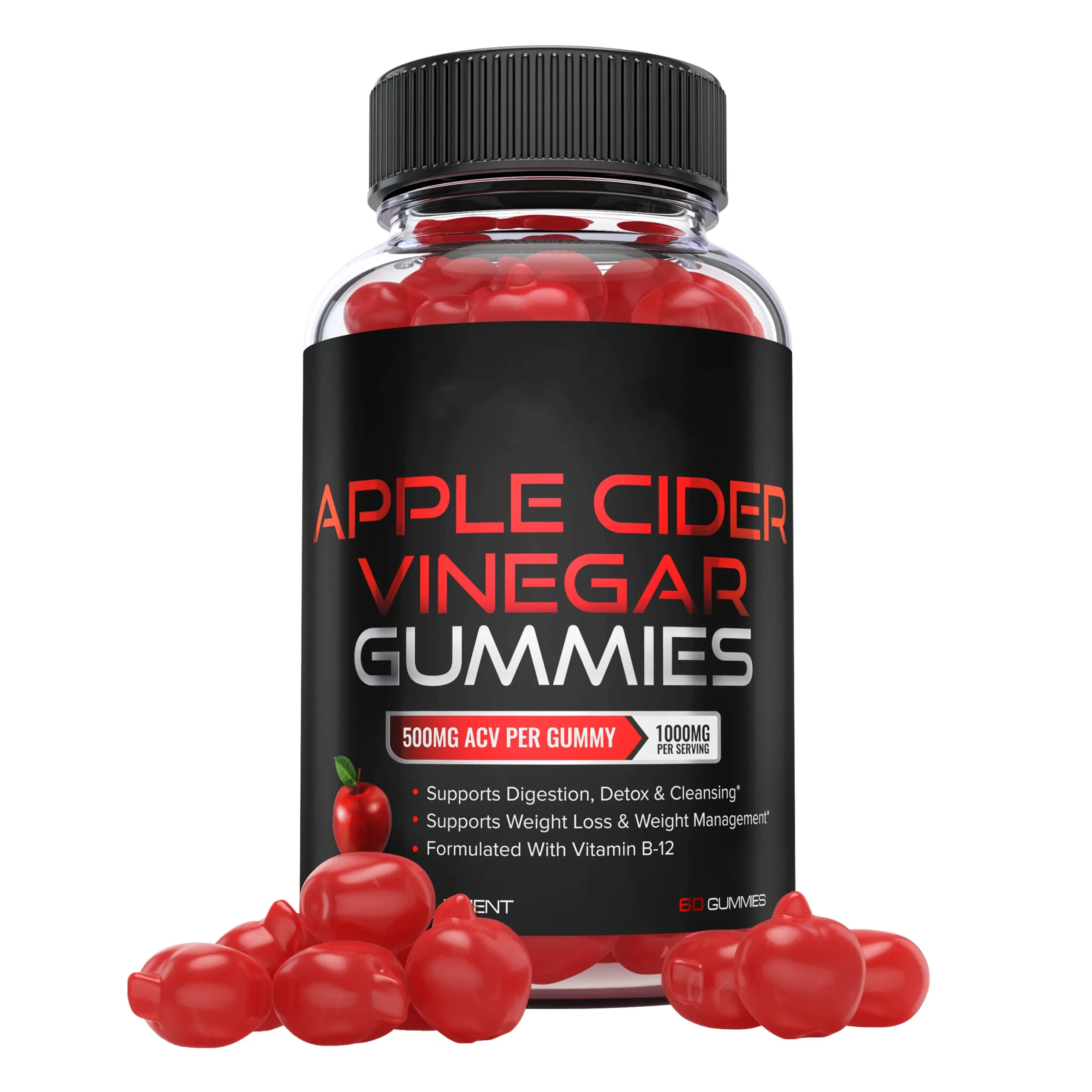 Apple Cider Vinegar Gummies  1000mg  Formulated to Support Efforts & Gut Health Supports Digestion, Detox
