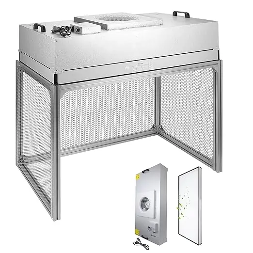 Electronics 110V 120V EU US plug mycology 99.99% FFU clean bench H14 HEPA mini laminar flow cabinet with aluminum frame