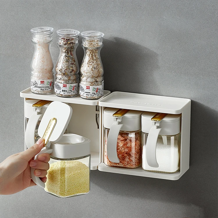 Custom Cooking Seasoning Dispenser Household Glass Spice Jar Set