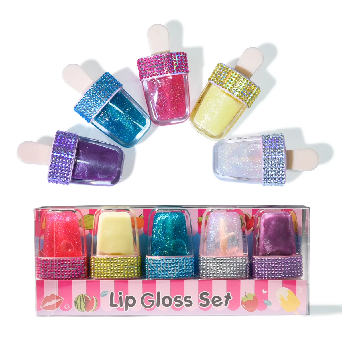 Mini Private Label Lip Gloss Ice Cream Clear Lip Oil Combo Lipgloss Fantasy Star Lip Gloss Set