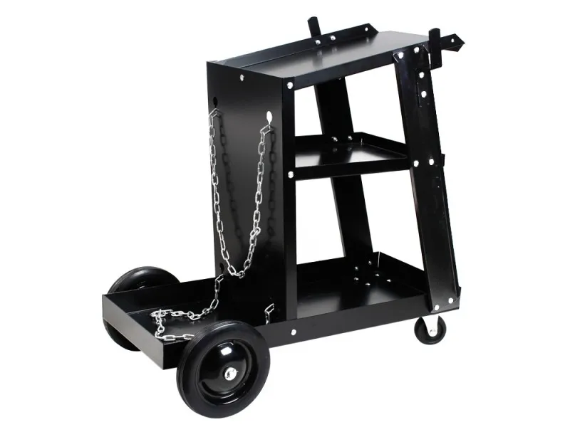 WT4221 Welder 3 Tiers Rolling MIG Universal Gas Cylinder Chain Steel Welding Machine Trolley Cart