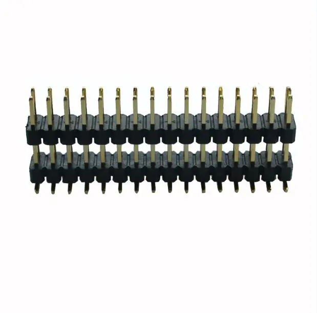 Gold Plated Connector Machined 2 x 16 32 Pin SMT Male Header 2.54 Mm Pitch H=2.5 Double Row Plastic