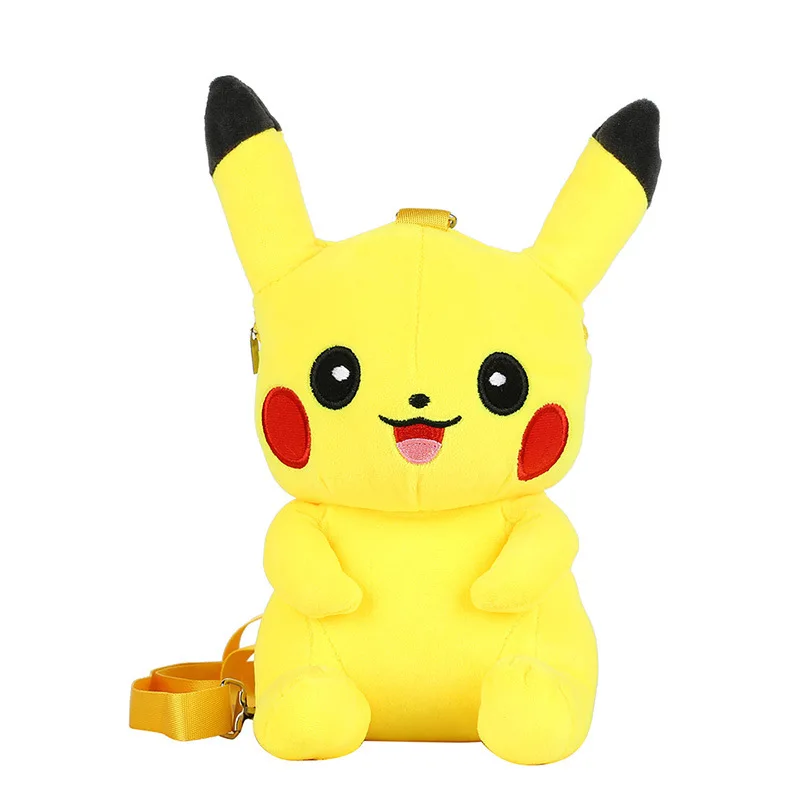 High Quality Soft Plushies Toy Kawaii Pokemoned Pikachu Plush Backpacks Kids Children Shoulder Bag Stuffed Animal Doll Wholesale