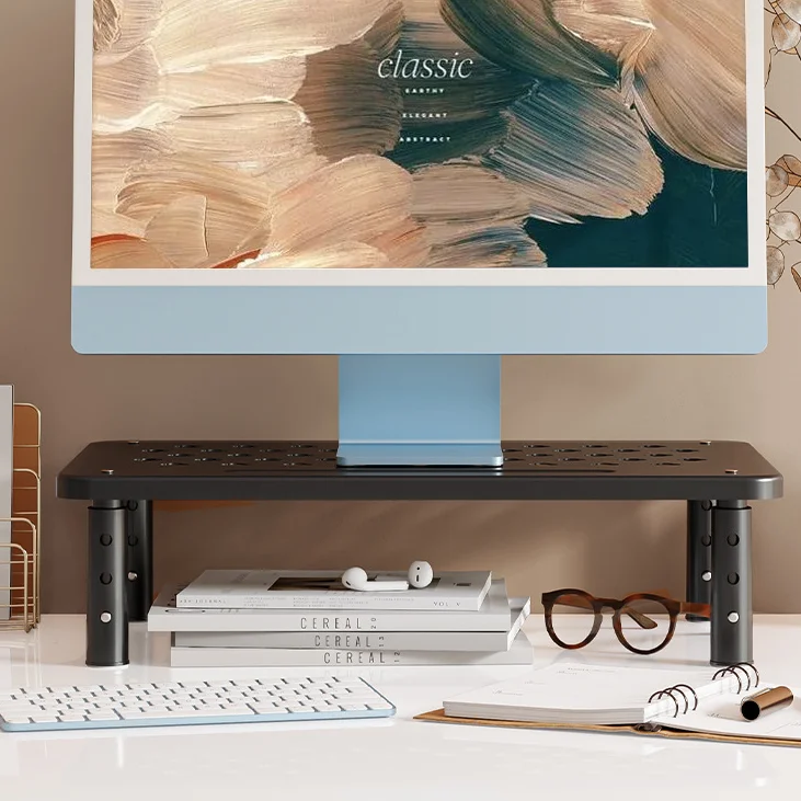 Desktop Riser, 3 Height Adjustable Monitor stands for Computer, iMac, Desktop Monitor Stand with Ventilated Platform for Airflow