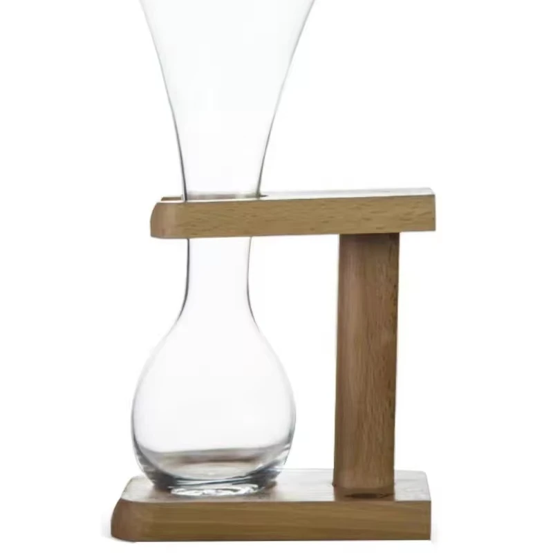 Best Selling  yard glass of ale Long beer glass with wooden stand