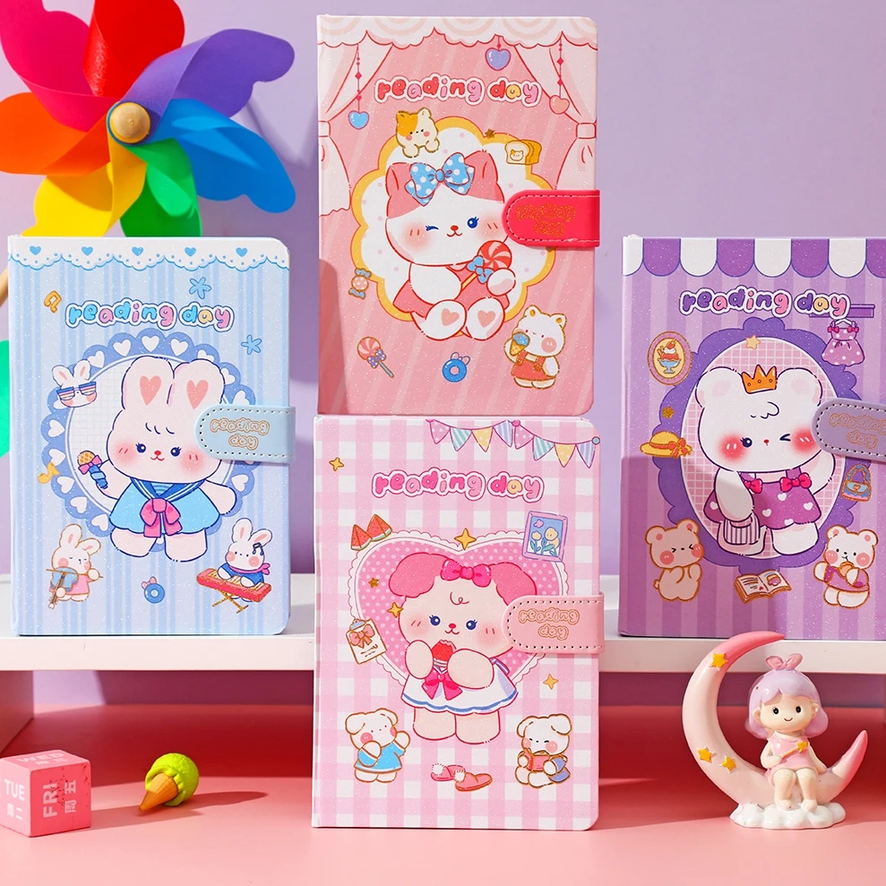 customized exquisite colorful notebook Cute thickened diary magnetic button Student stationery gift whole