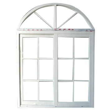 Simple design UPVC/PVC sliding window half round arch windows with arch top