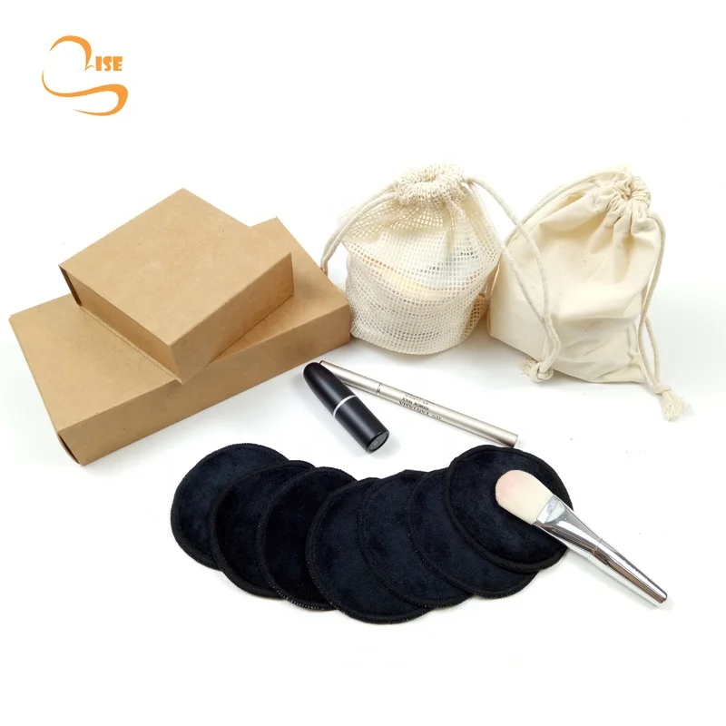 8cm Soft Bamboo Cotton Velvet Rounds Facial Cleansing Wipes Zero Waste Eye Makeup Pads