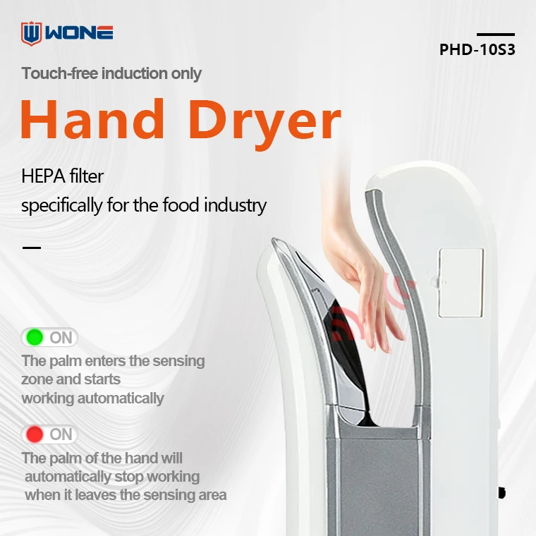 Compact Design V Shape Hand Dryer Anti Microbial Commercial Luxury Hotel Bathroom Hygiene Jet Hand Dryer