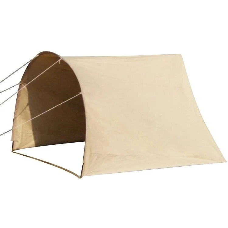 DANCHEL OUTDOOR Cotton fabric arched curved awning tent canopy with poles